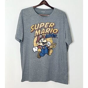 Super Mario Bros T-Shirt Men's XL Gray‎ Graphic Nintendo Video Games Nostalgia